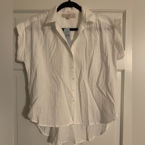 Loft camp blouse - white - xs petite NWT